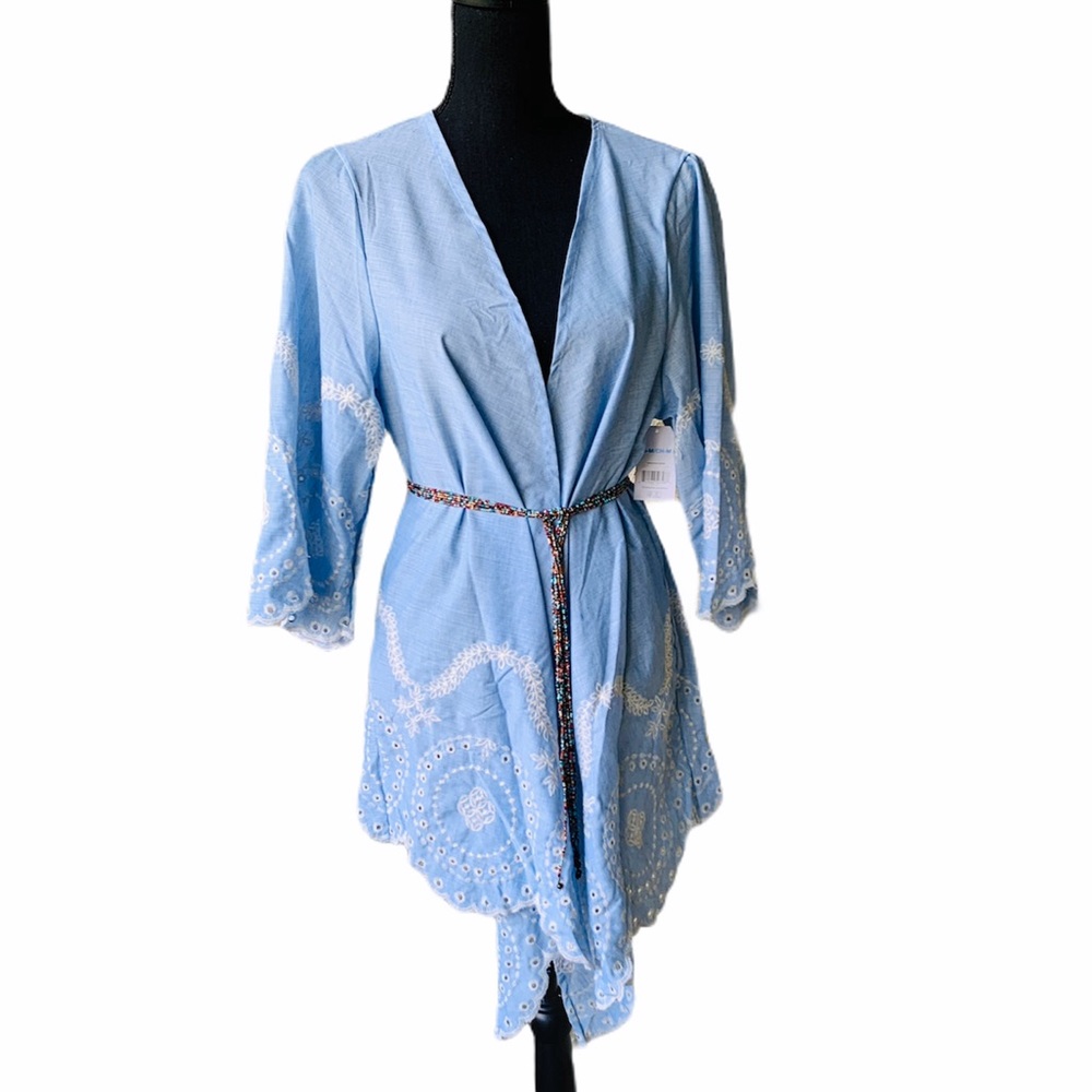 Time and Tru Kimono with Scallop Hem Women’s Top - Picture 7 of 12